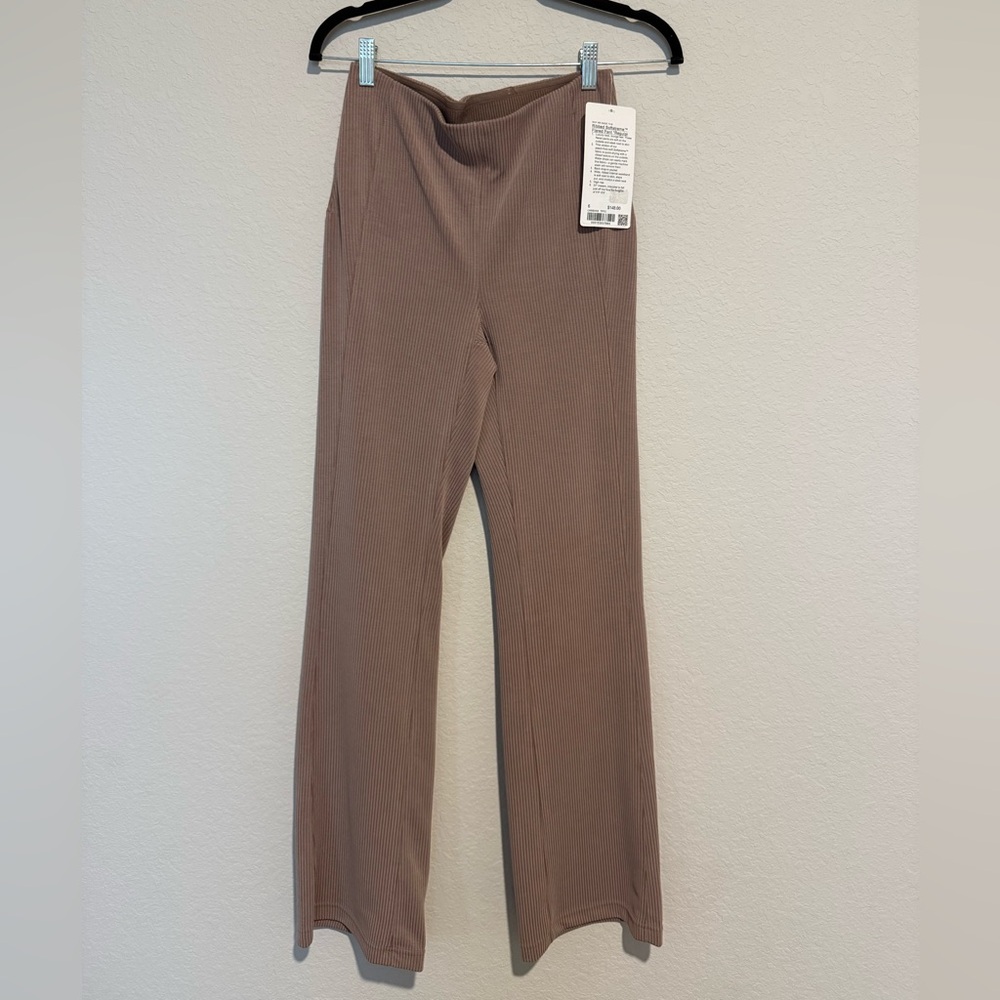 lululemon athletica softstreme Tan Ribbed Flare Pants